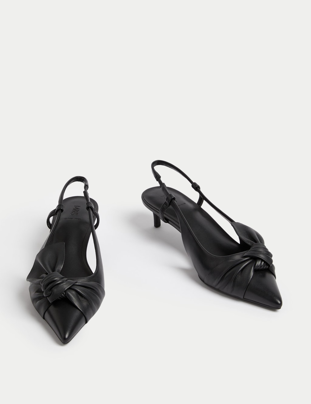 Black leather slingback sandals cheap