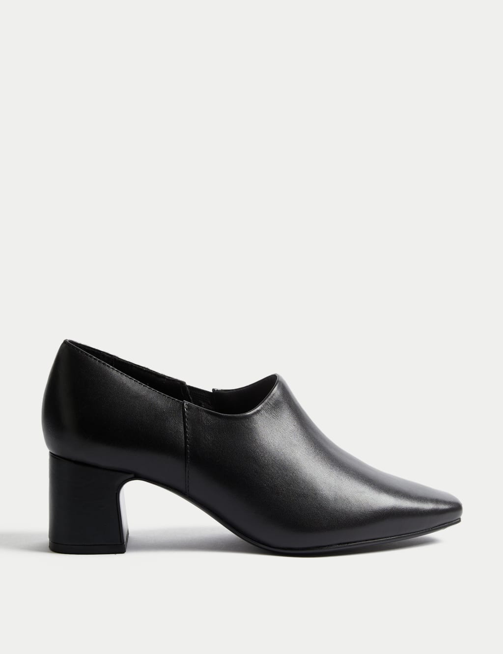 Leather Block Heel Shoe Boots