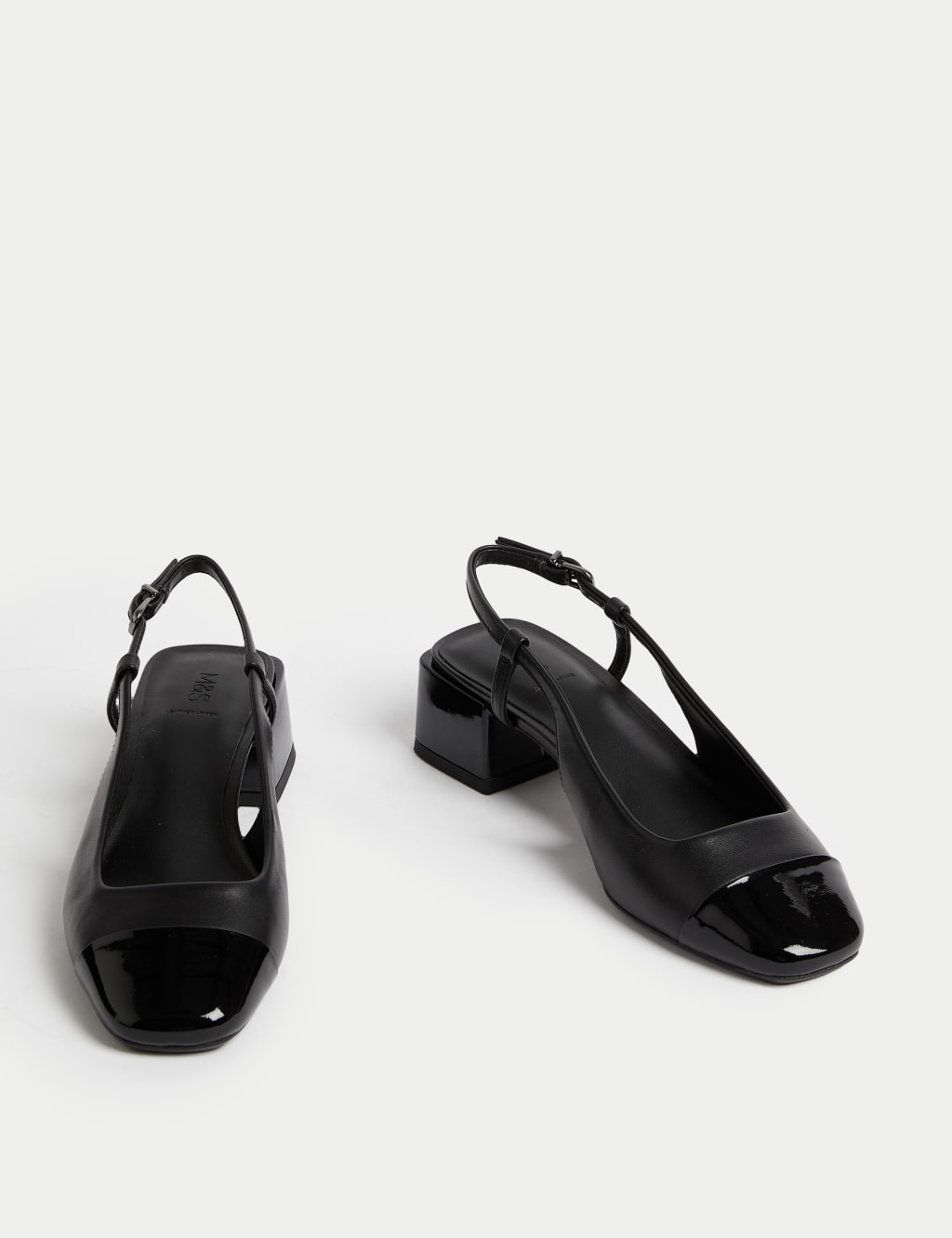 Leather Block Heel Shoes
