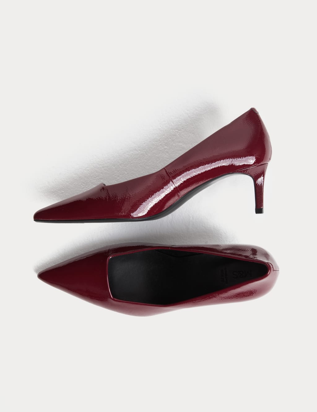 Wide Fit Leather Kitten Heel Court Shoes M S Collection M S
