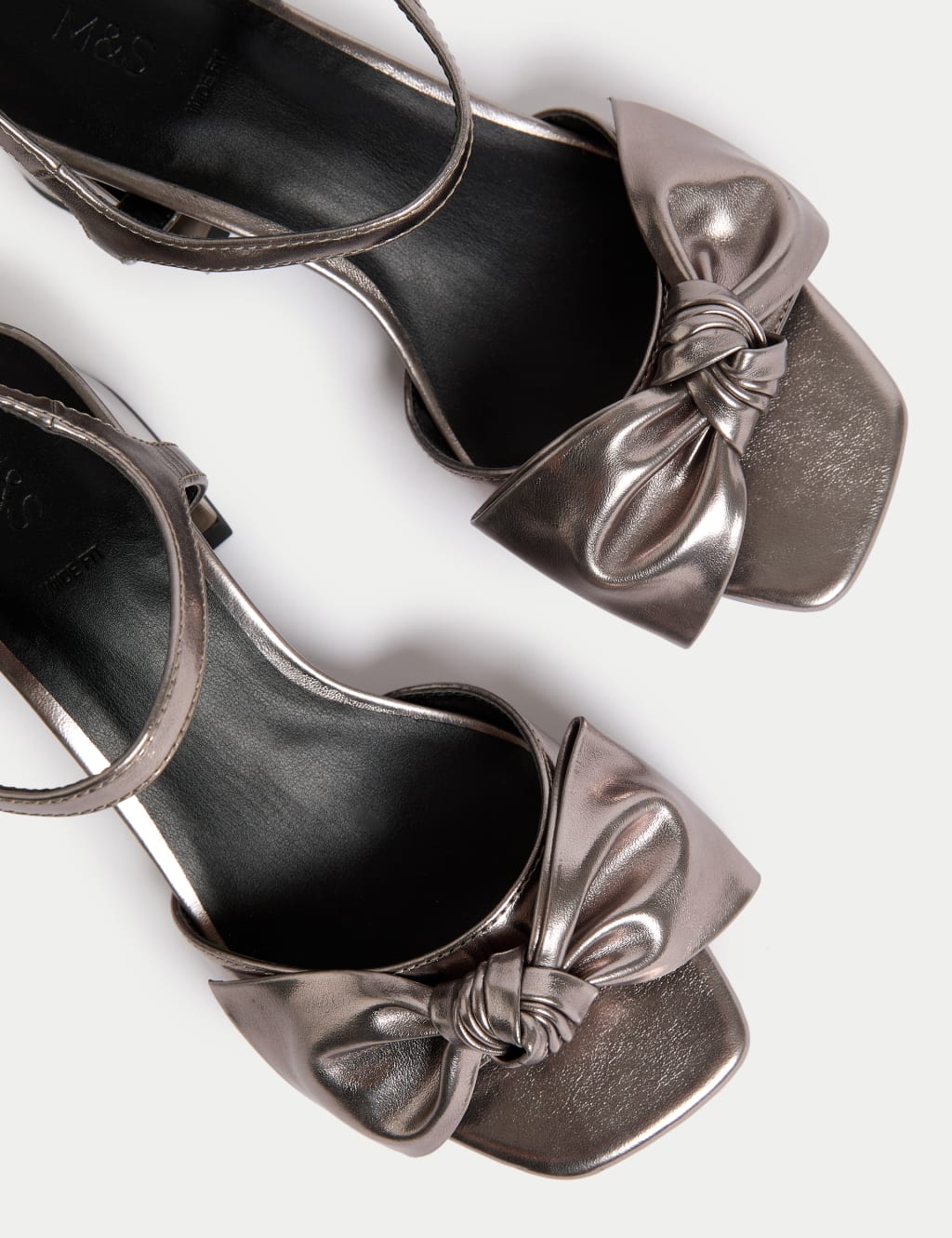 Wide fit metallic shoes on sale