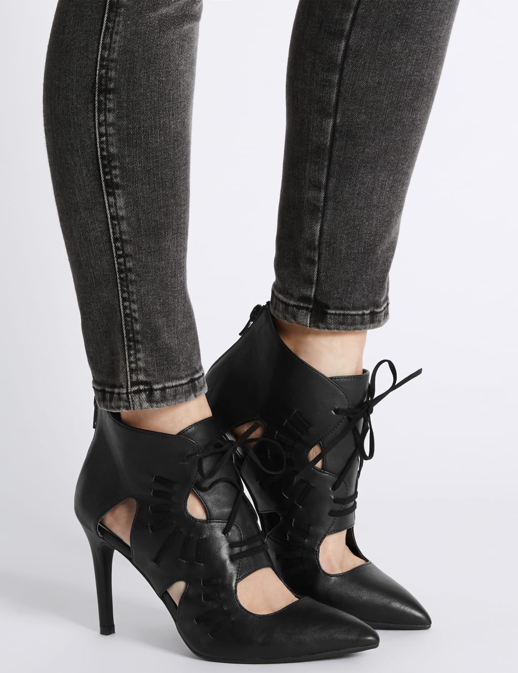 Lace up cut out boots hotsell