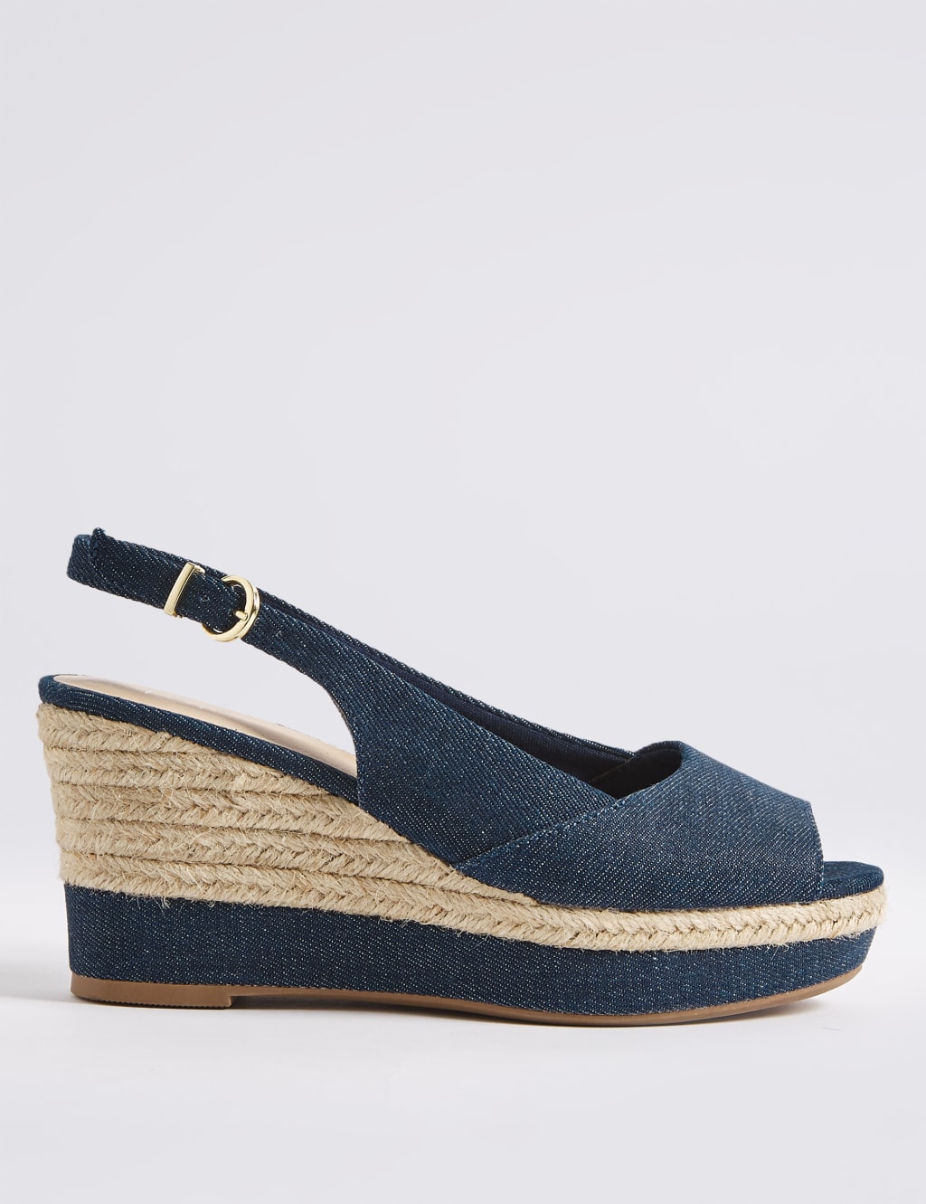 Wide Fit Wedge Heel Peep Toes Sandals M S Collection M S