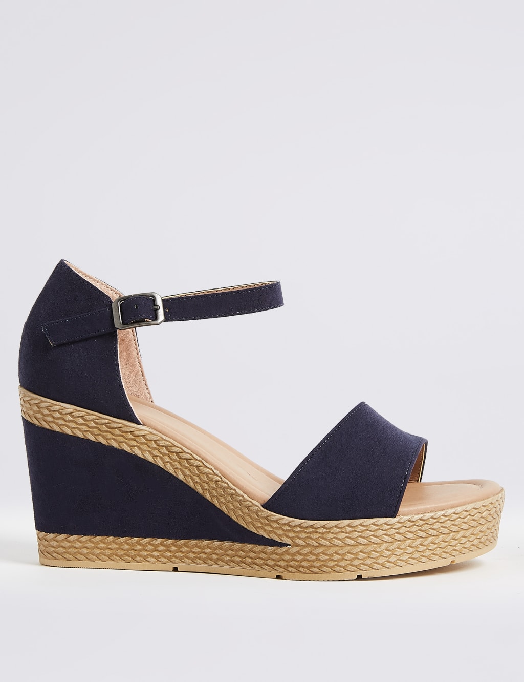 Wide Fit Wedge Heel Two Band Sandals M S Collection M S