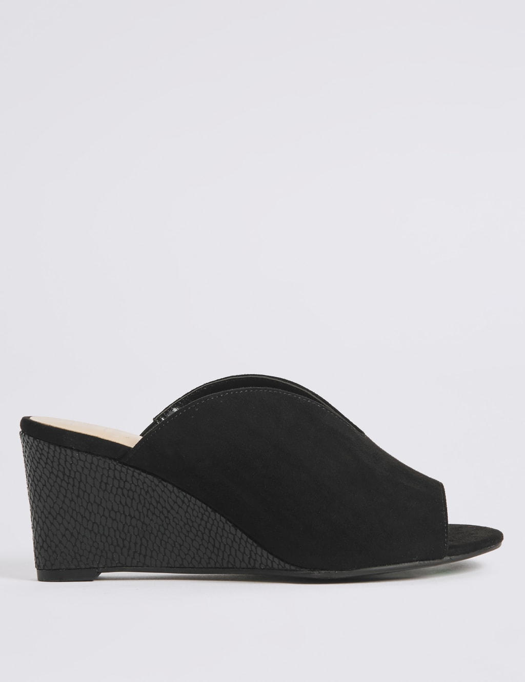 Extra Wide Fit Wedge Heel Mule Sandals M S Collection M S