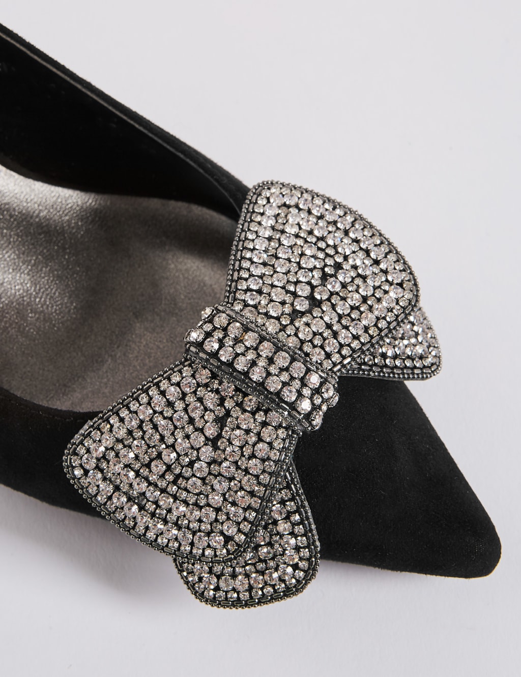 Wide Fit Kitten Heel Jewel Bow Sandals M S Collection M S