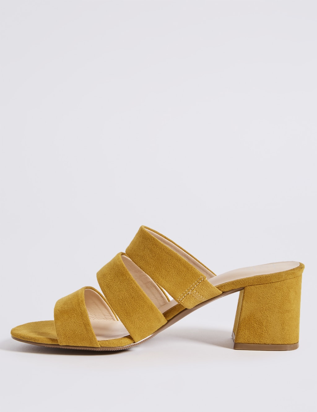 Wide Fit Block Heel Multi Strap Mule Sandals M S Collection M S