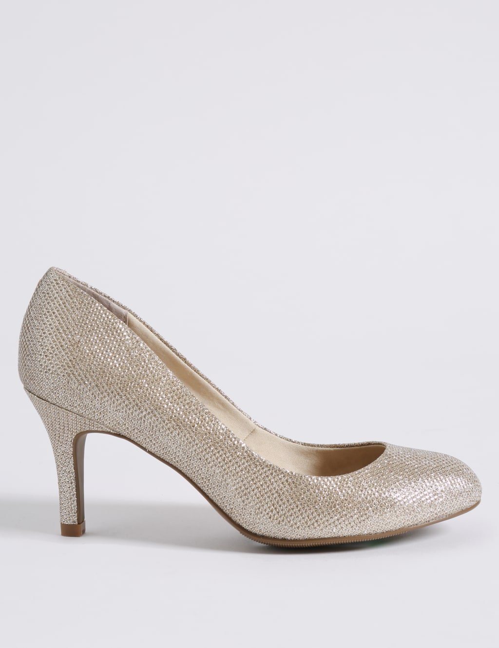 Gold sparkly shoes wide fit top