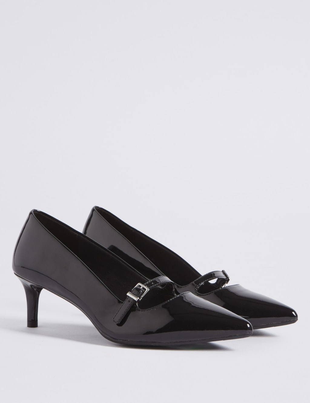 Wide Fit Kitten Heel Bar Court Shoes 3 of 6
