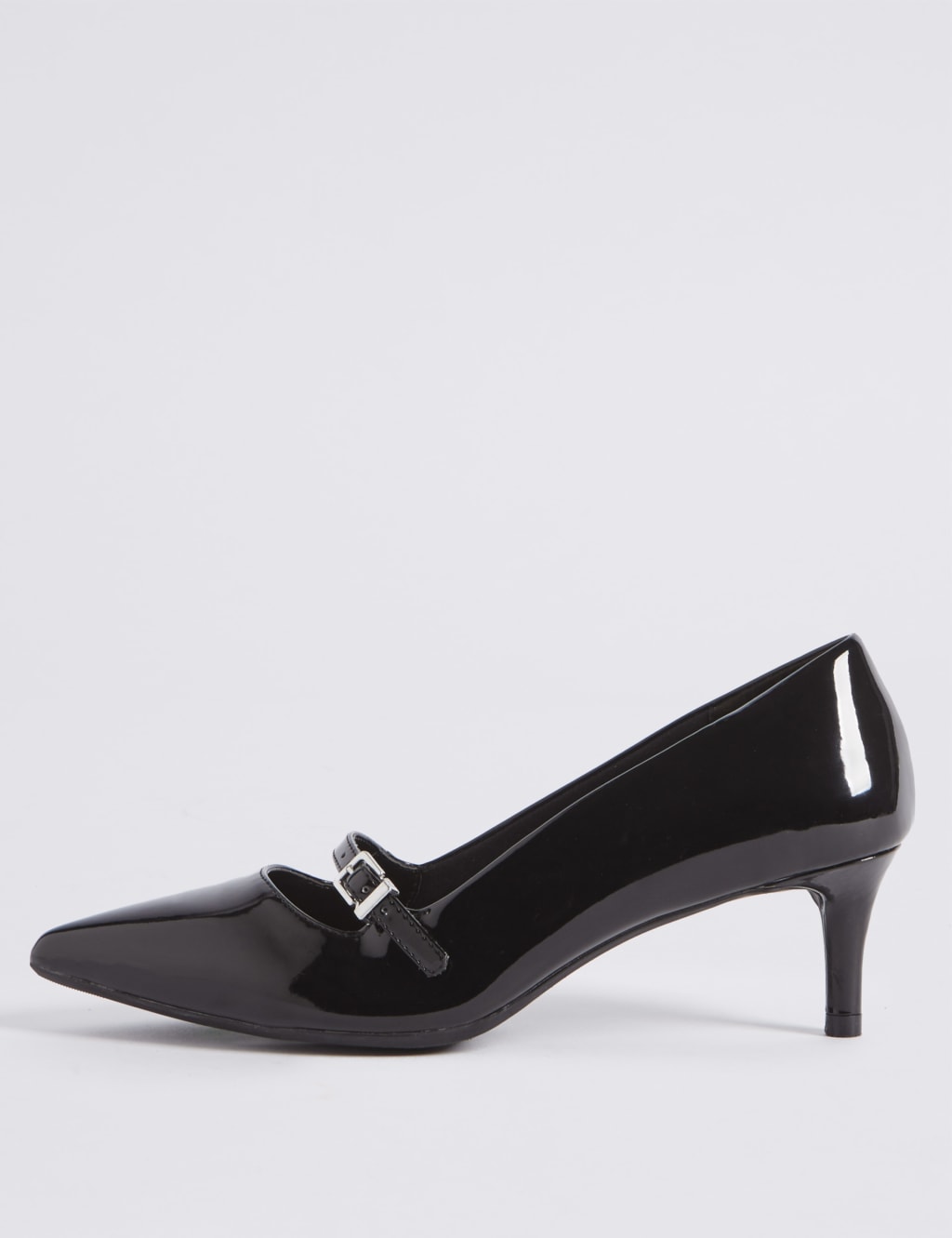 Wide Fit Kitten Heel Bar Court Shoes 5 of 6
