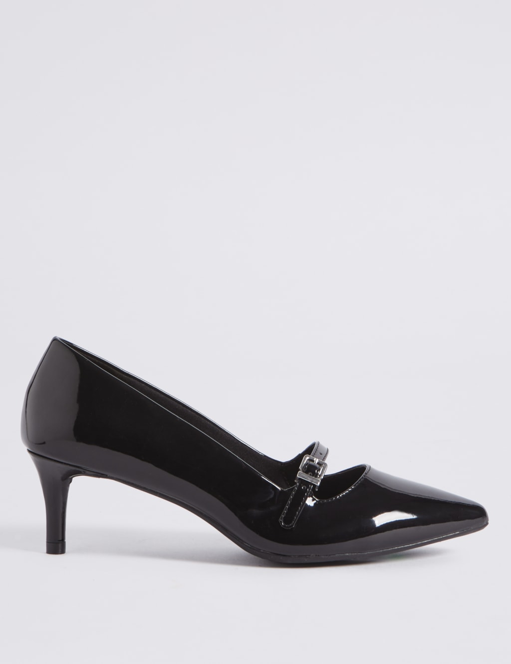 Wide Fit Kitten Heel Bar Court Shoes 2 of 6