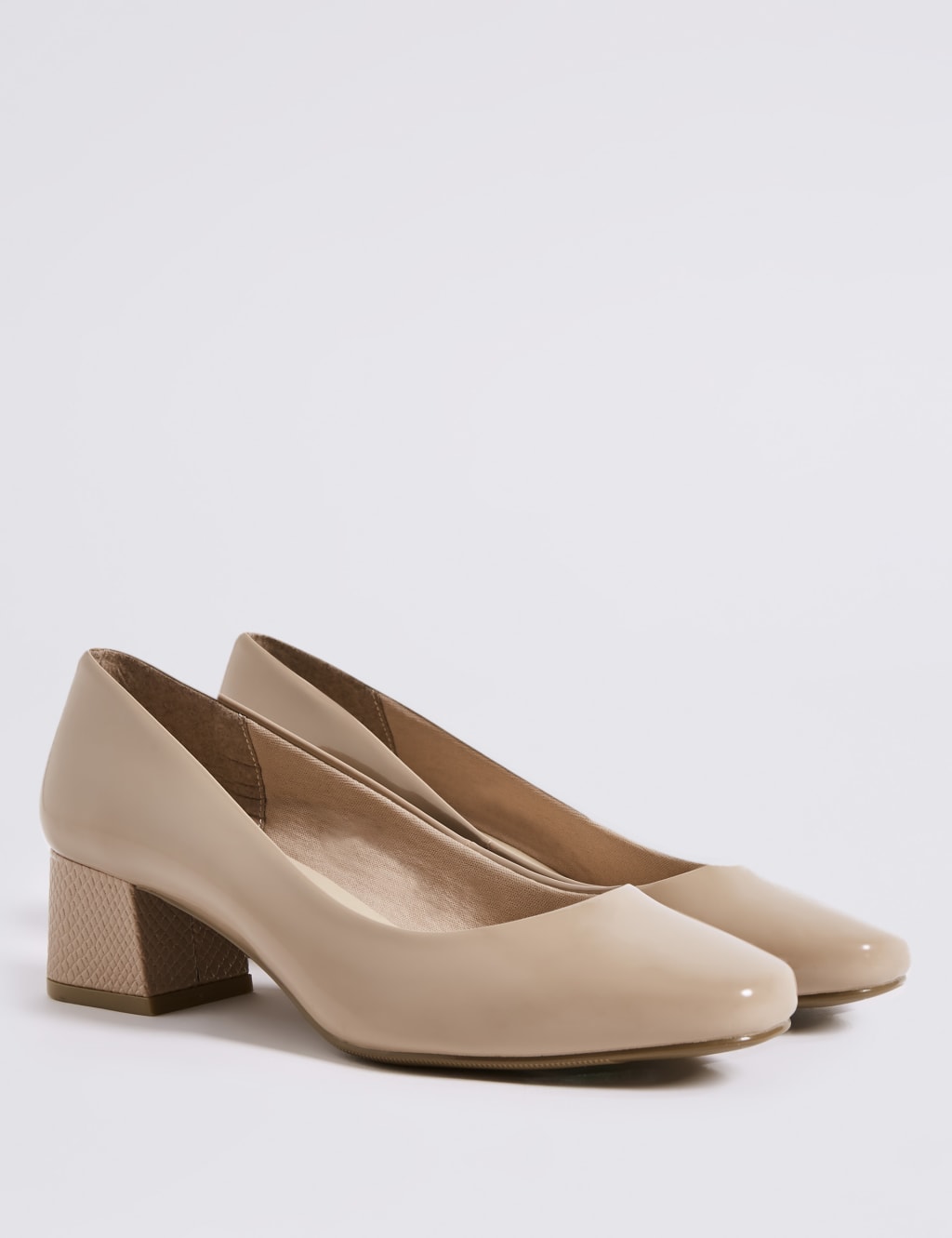 Wide Fit Block Heel Court Shoes 3 of 6