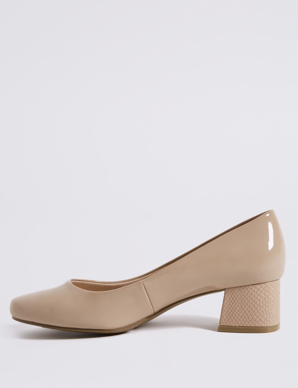Wide Fit Block Heel Court Shoes M S Collection M S