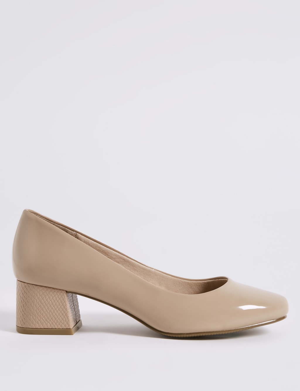 Wide Fit Block Heel Court Shoes 2 of 6