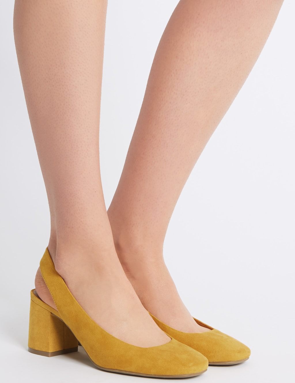 Wide Fit Block Heel Slingback Court Shoes M S Collection M S