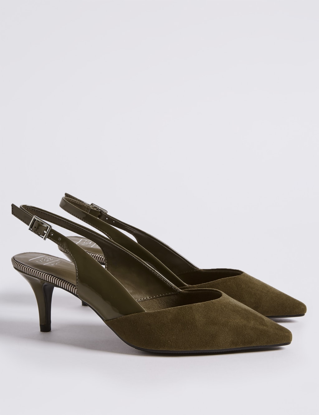 Kitten heel slingback shoes wide fit clearance