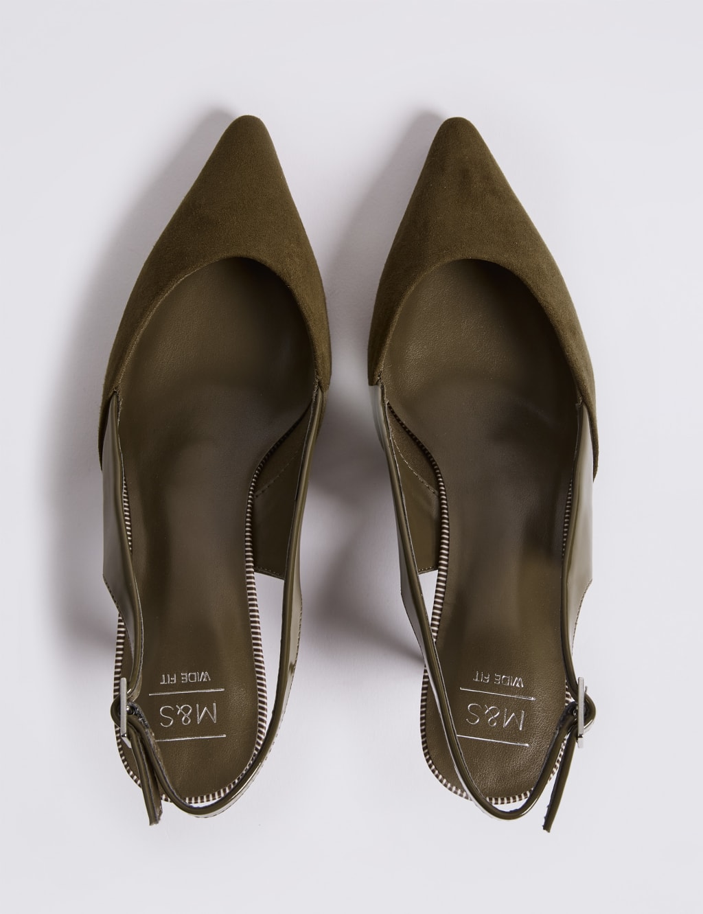Wide Fit Kitten Heel Slingback Court Shoes M S Collection M S