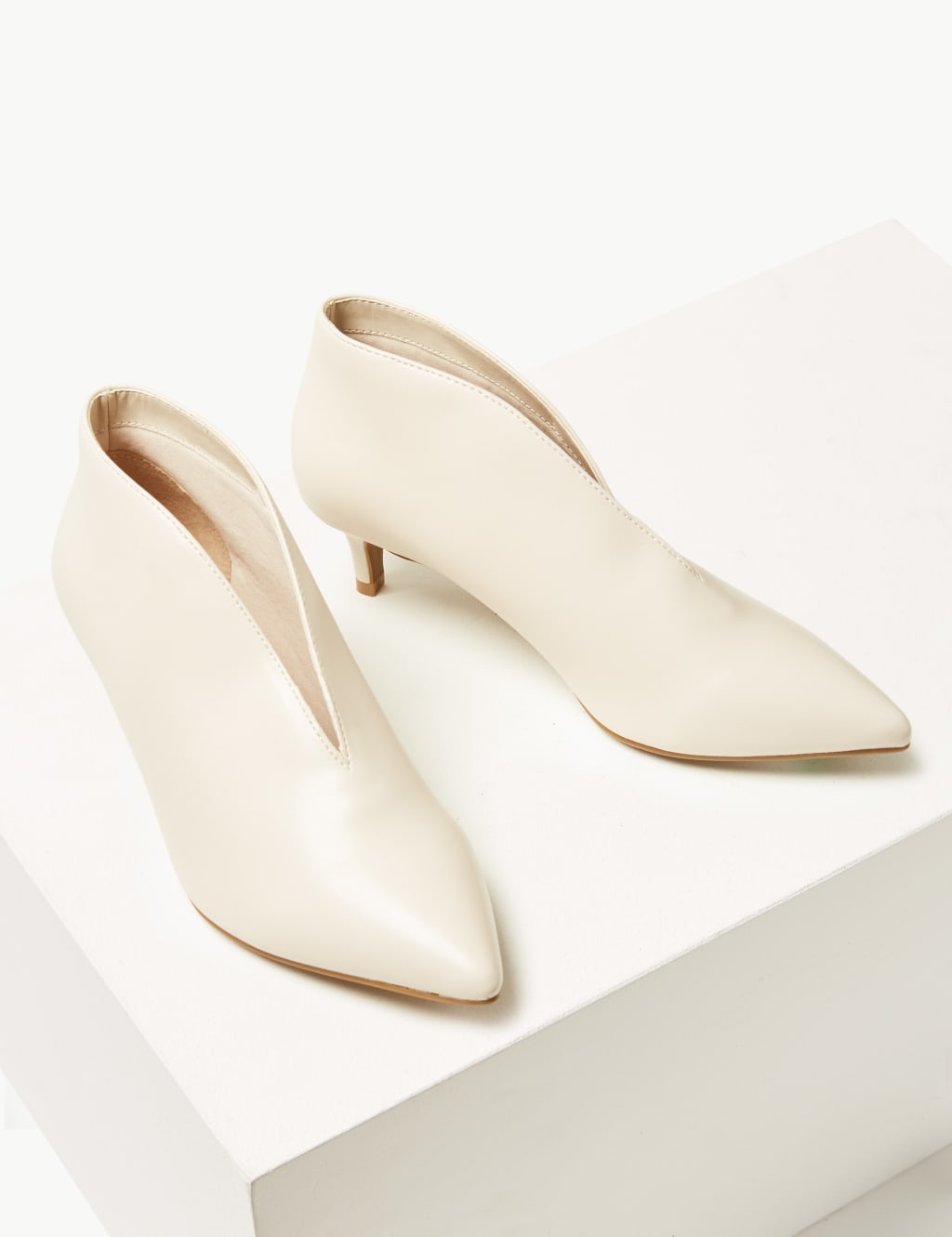 Kitten heel v cut shoe boots shop