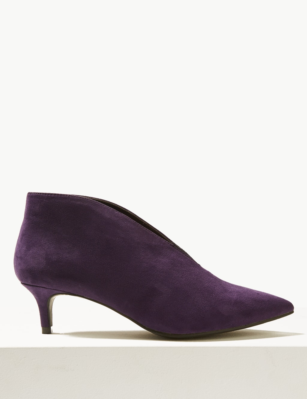 Wide Fit Kitten Heel V-Cut Shoe Boots 2 of 6