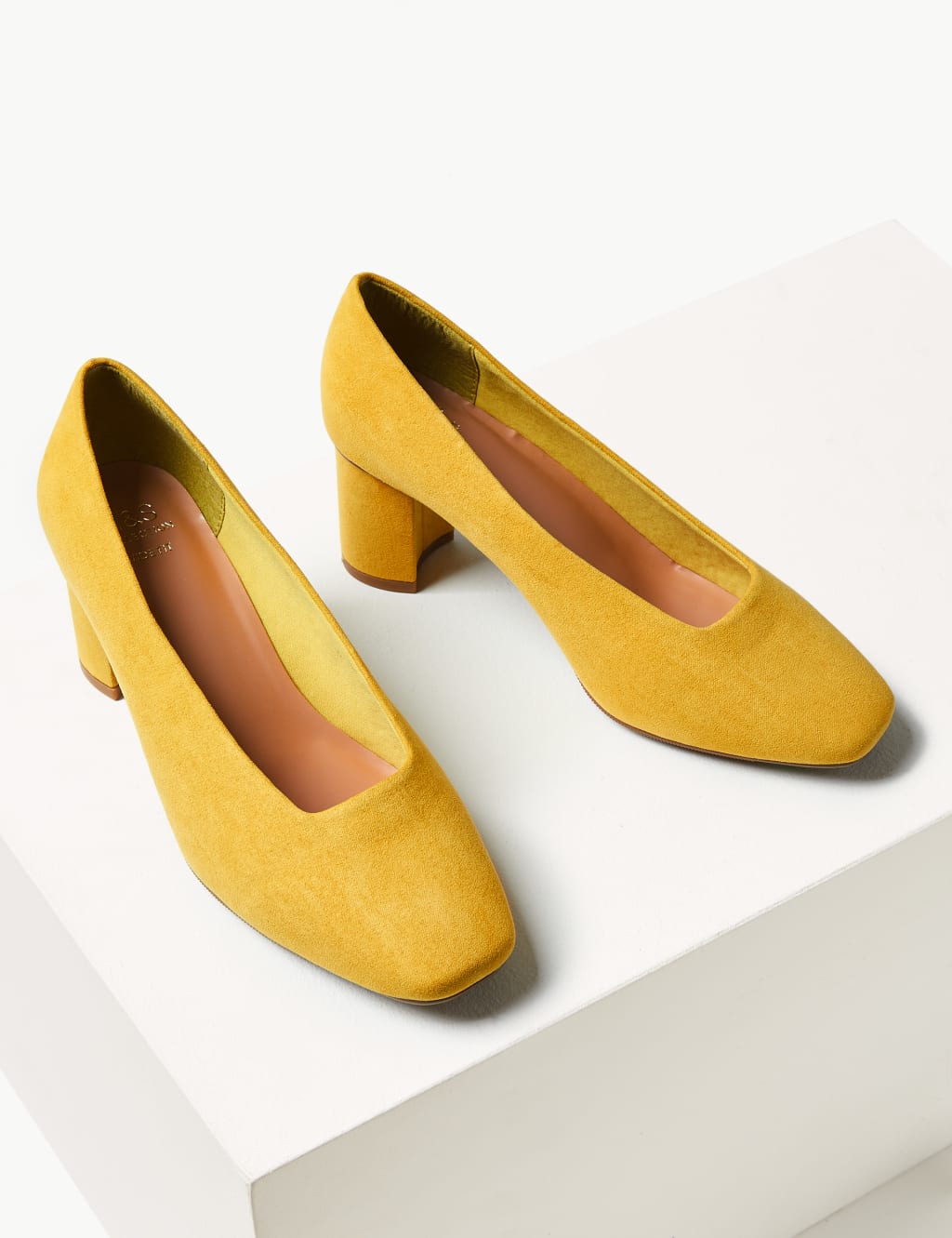 Wide Fit Block Heel Court Shoes 3 of 5