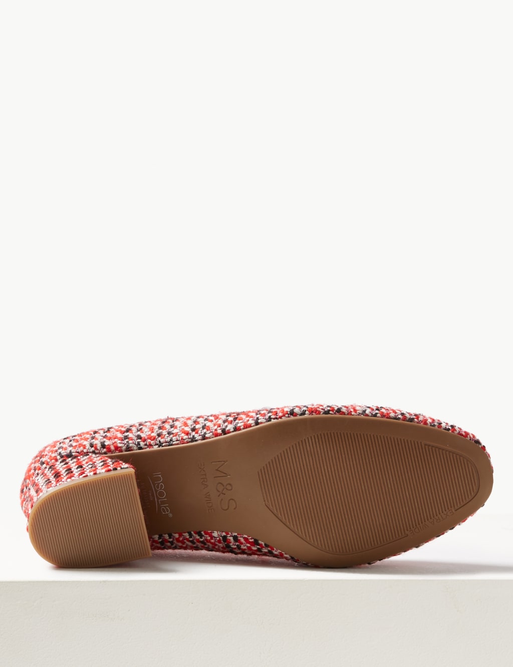 Extra Wide Fit Block Heel Court Shoes M S Collection M S