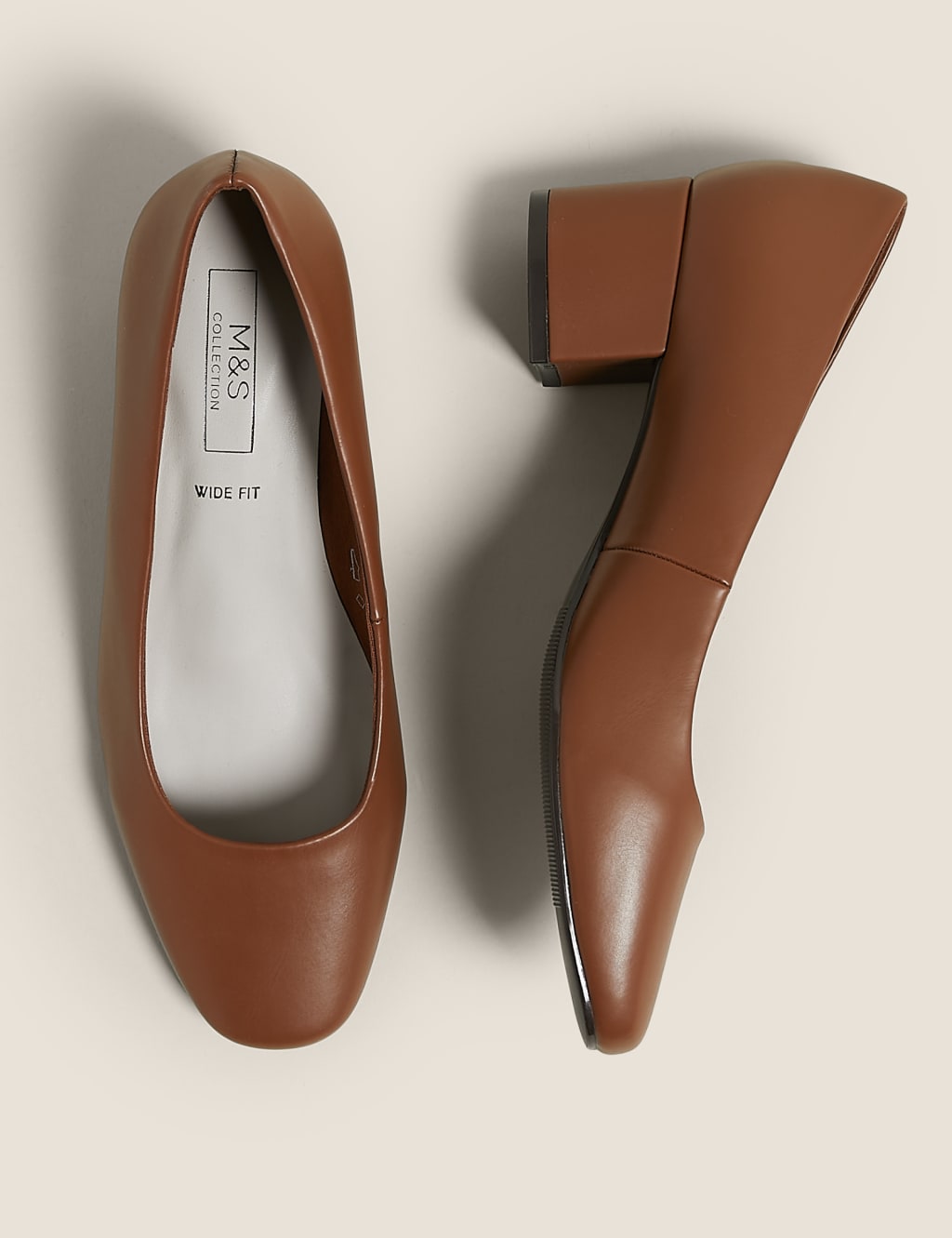 Wide Fit Block Heel Square Toe Court Shoes 3 of 6