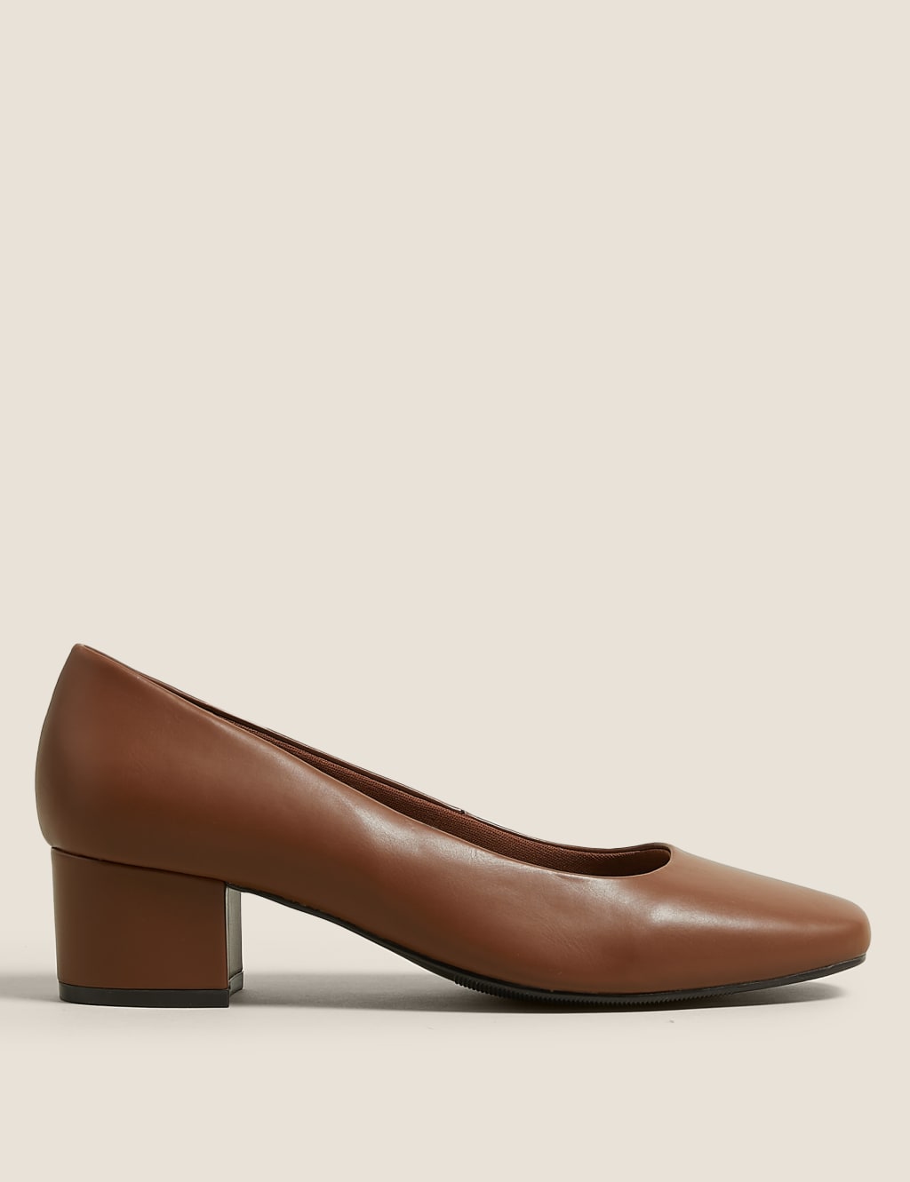 Wide Fit Block Heel Square Toe Court Shoes 5 of 6