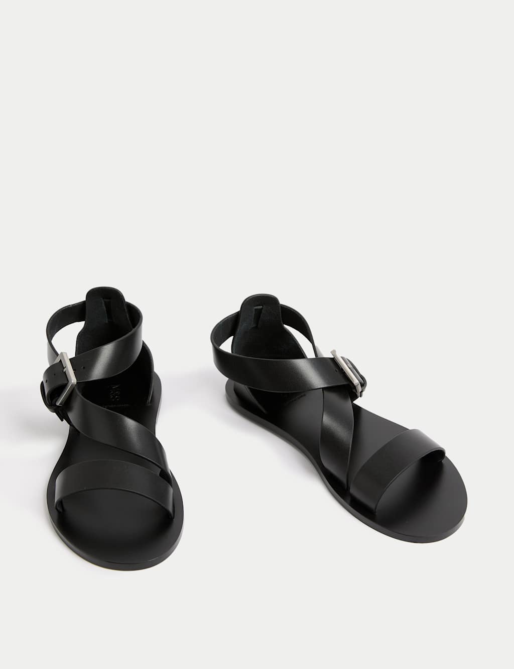 Leather Crossover Ankle Strap Flat Sandals 2 of 3
