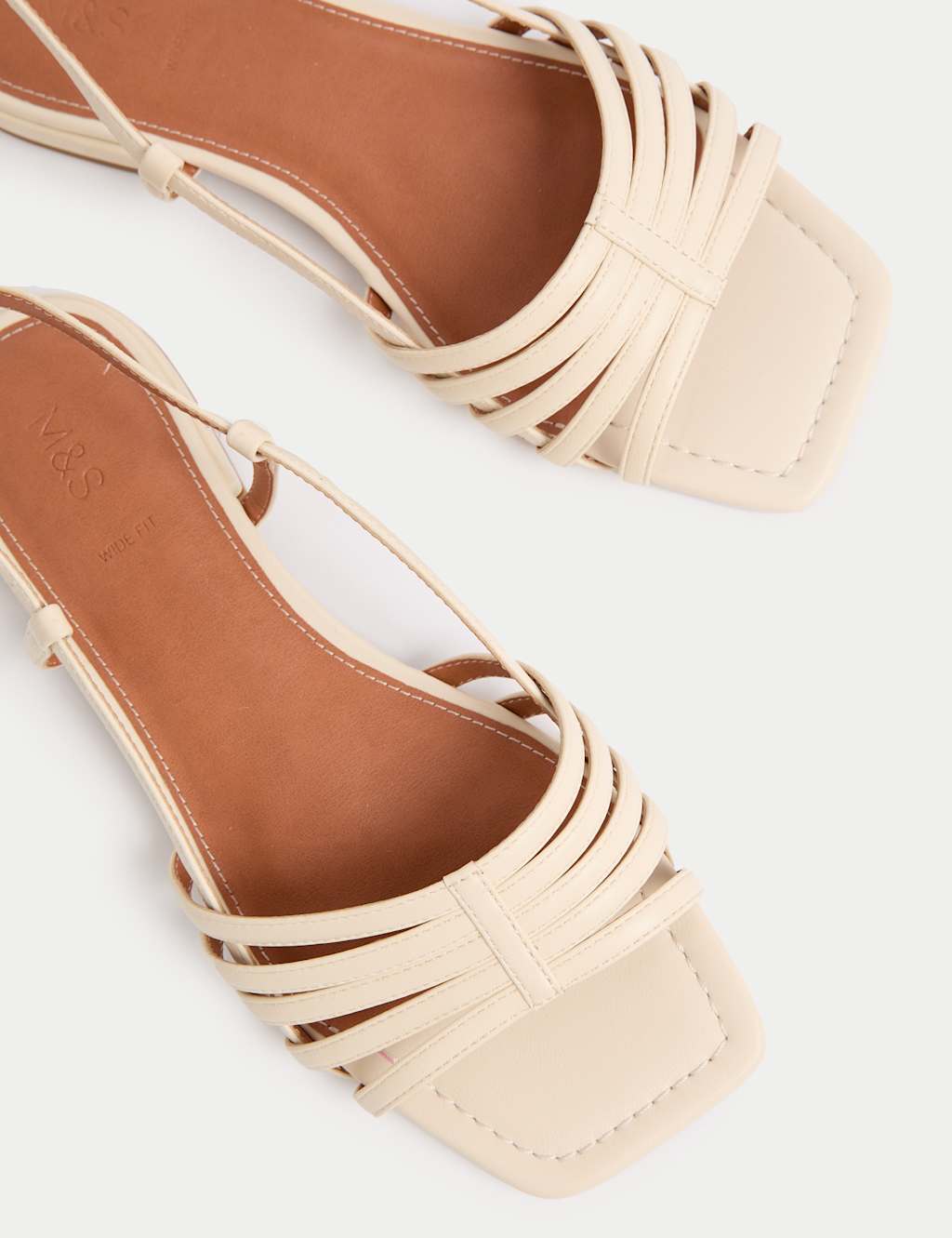 Metallic Strappy Flat Square Toe Sandals 3 of 3