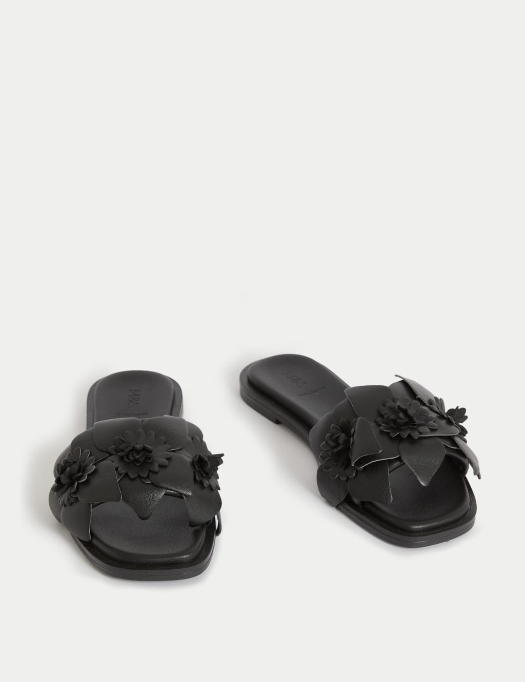 Leather Corsage Flat Mules 2 of 4