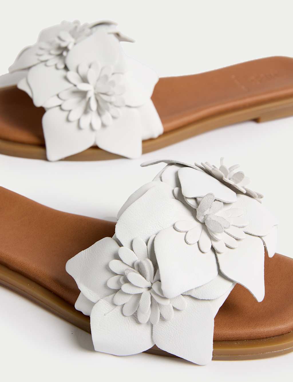 Leather Corsage Flat Mules 3 of 3