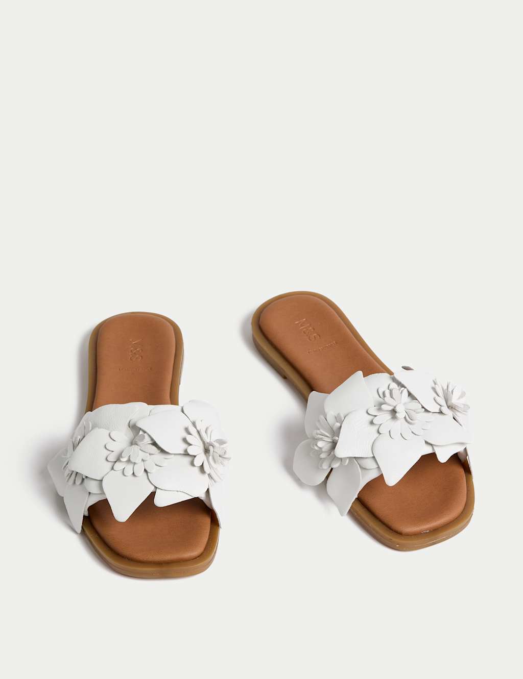 Leather Corsage Flat Mules 2 of 3
