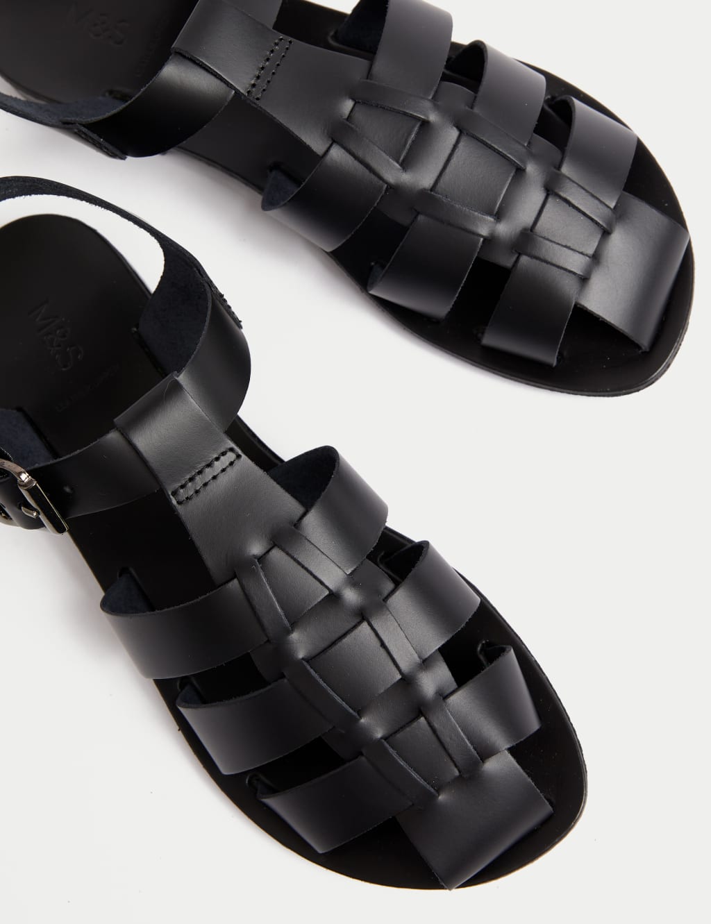 Leather Buckle Ankle Strap Flat Sandal 3 of 3