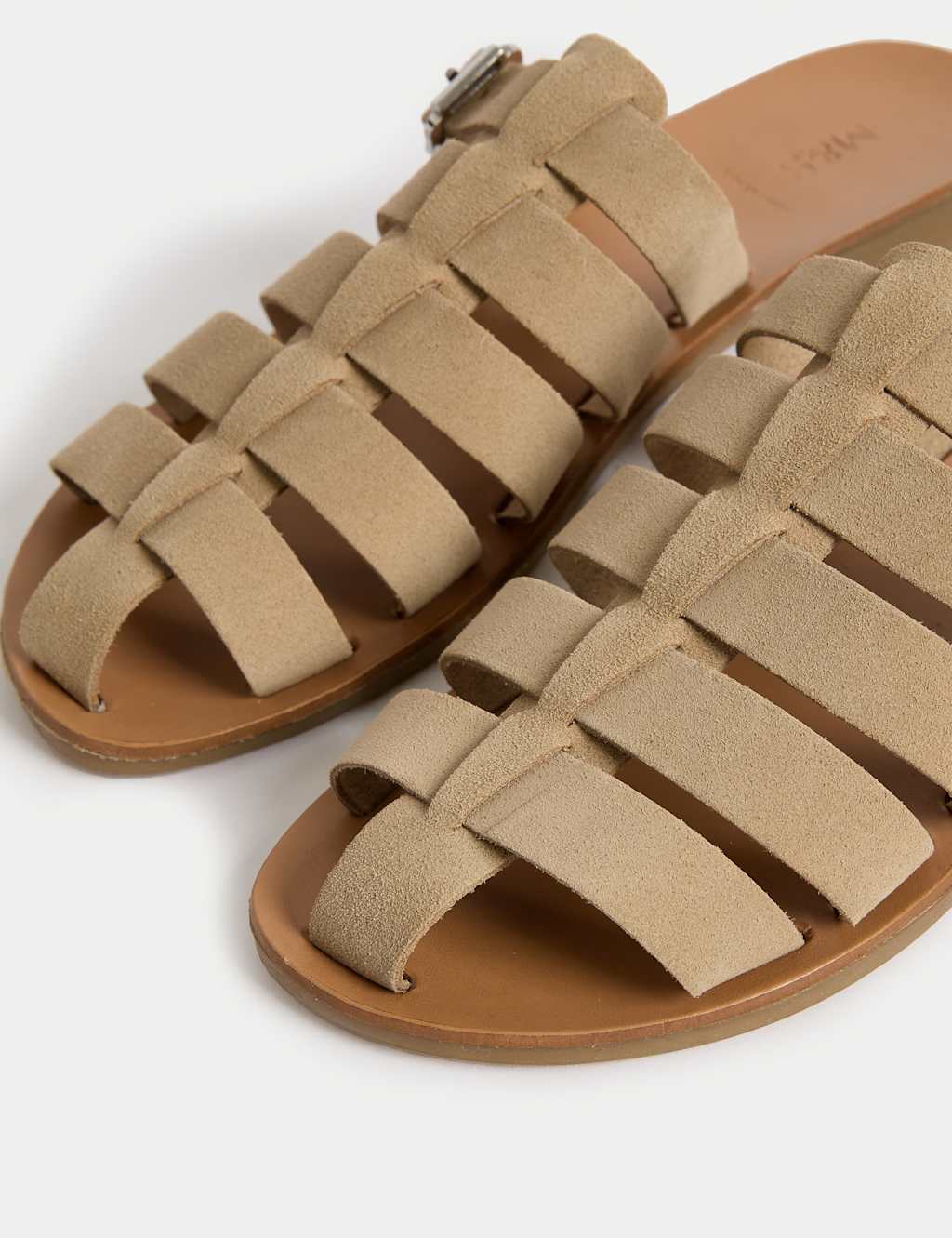 Suede Buckle Flat Mules 3 of 3