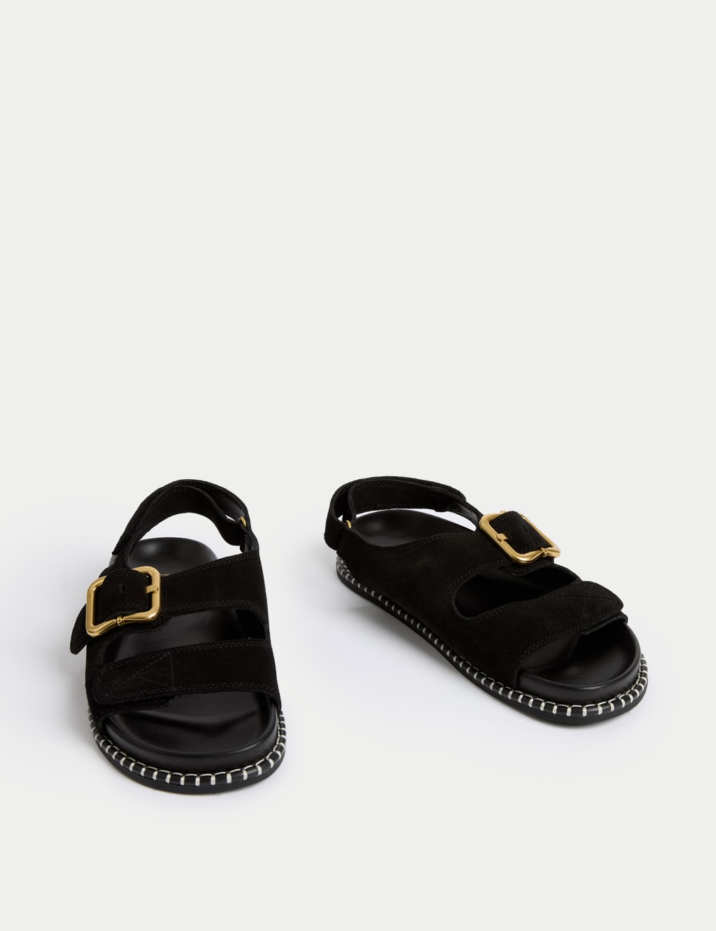Suede Buckle Footbed Sandals 2 of 3