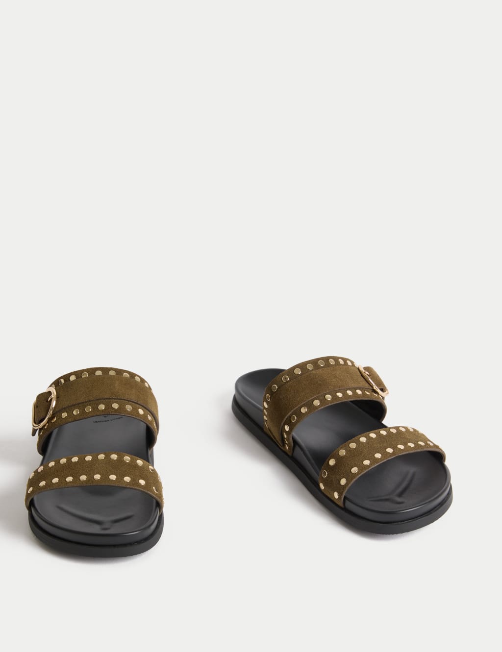 Suede Studded Strappy Footbed Sandals 2 of 3