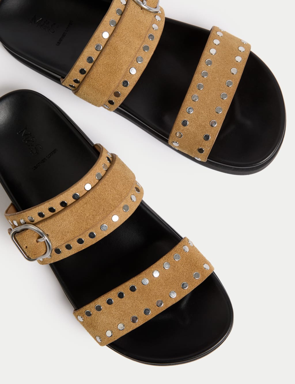 Suede Studded Strappy Footbed Sandals 3 of 3