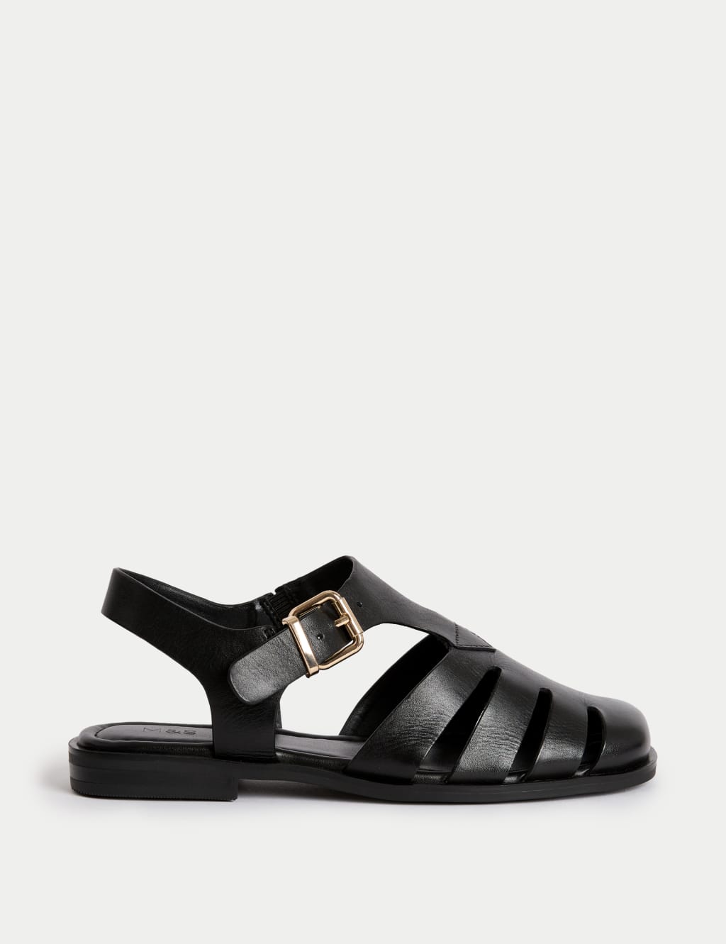 Wide Fit Leather Ankle Strap Flat Sandals 1 of 3