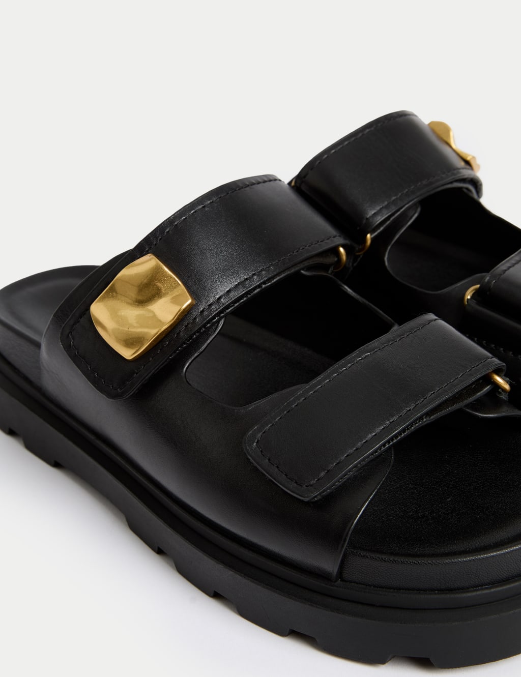 Leather Chunky Flatform Mules 3 of 3