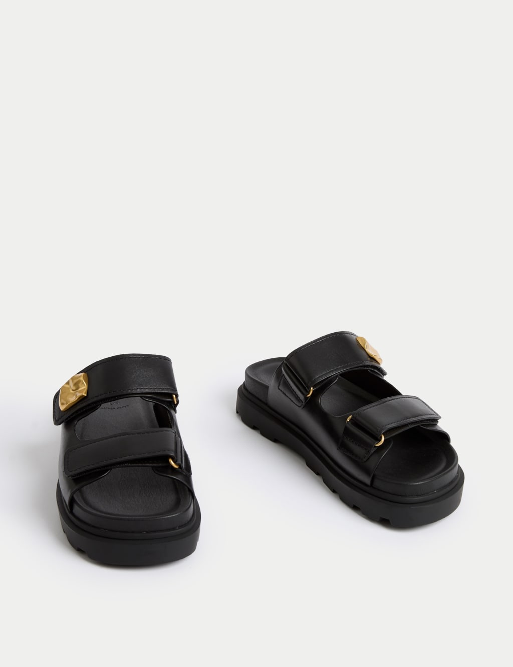 Leather Chunky Flatform Mules 2 of 3