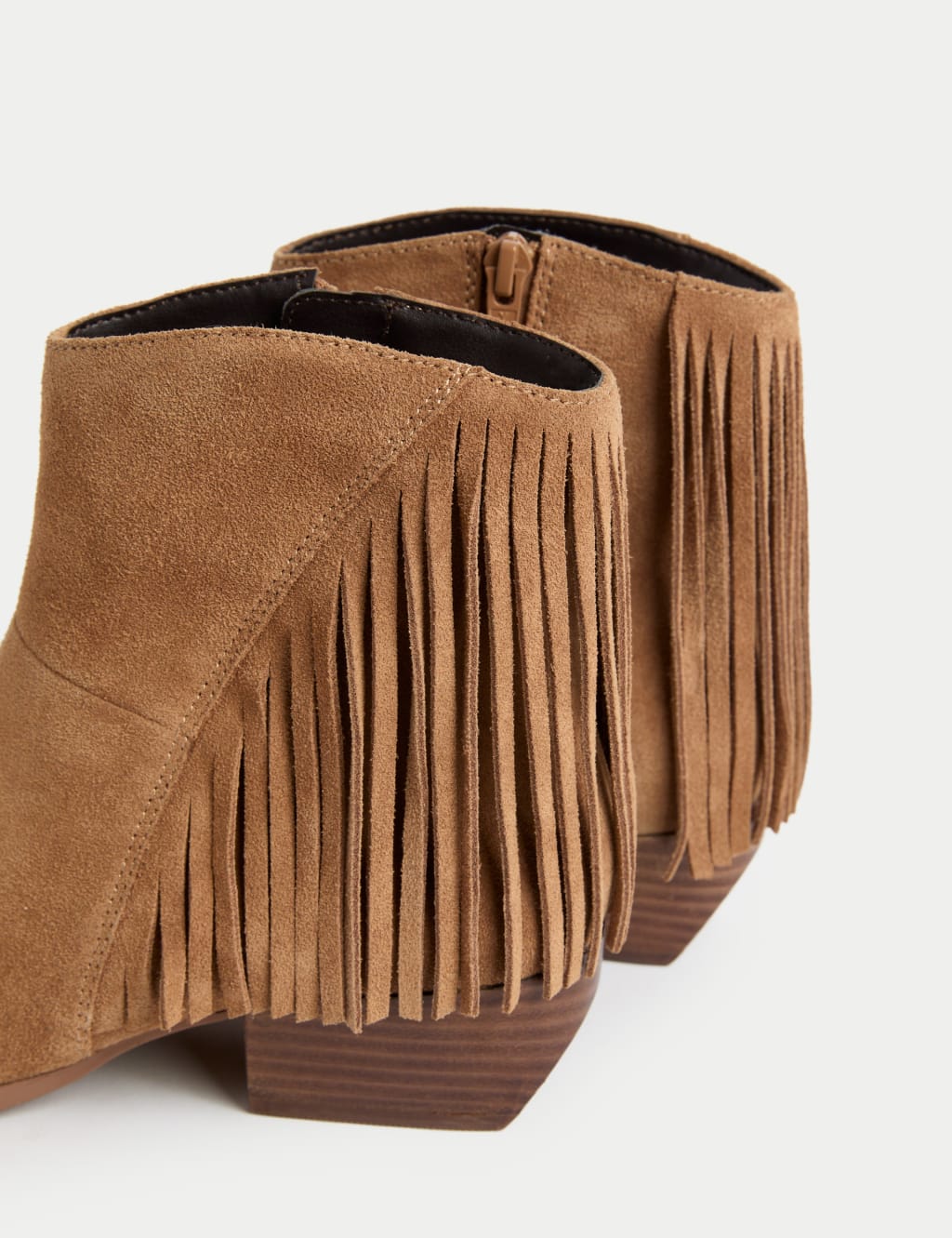 Suede Cowboy Block Heel Pointed Boots 3 of 3