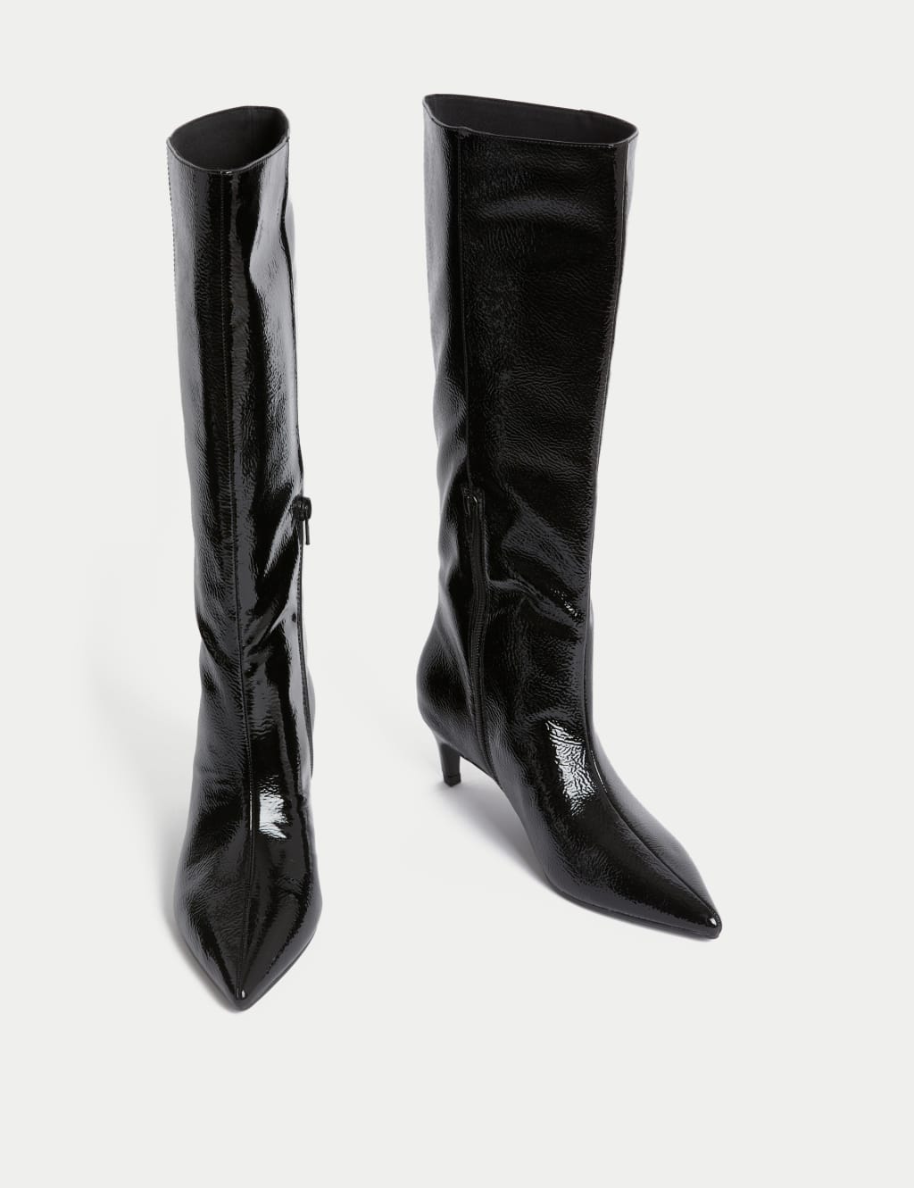 Knee high pointed toe boots sales