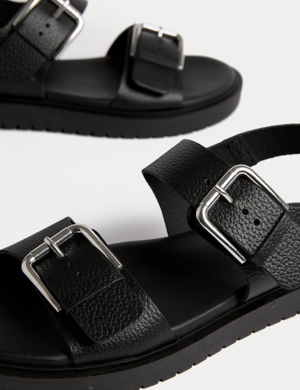 Leather Buckle Flatform Sandals 3 of 3