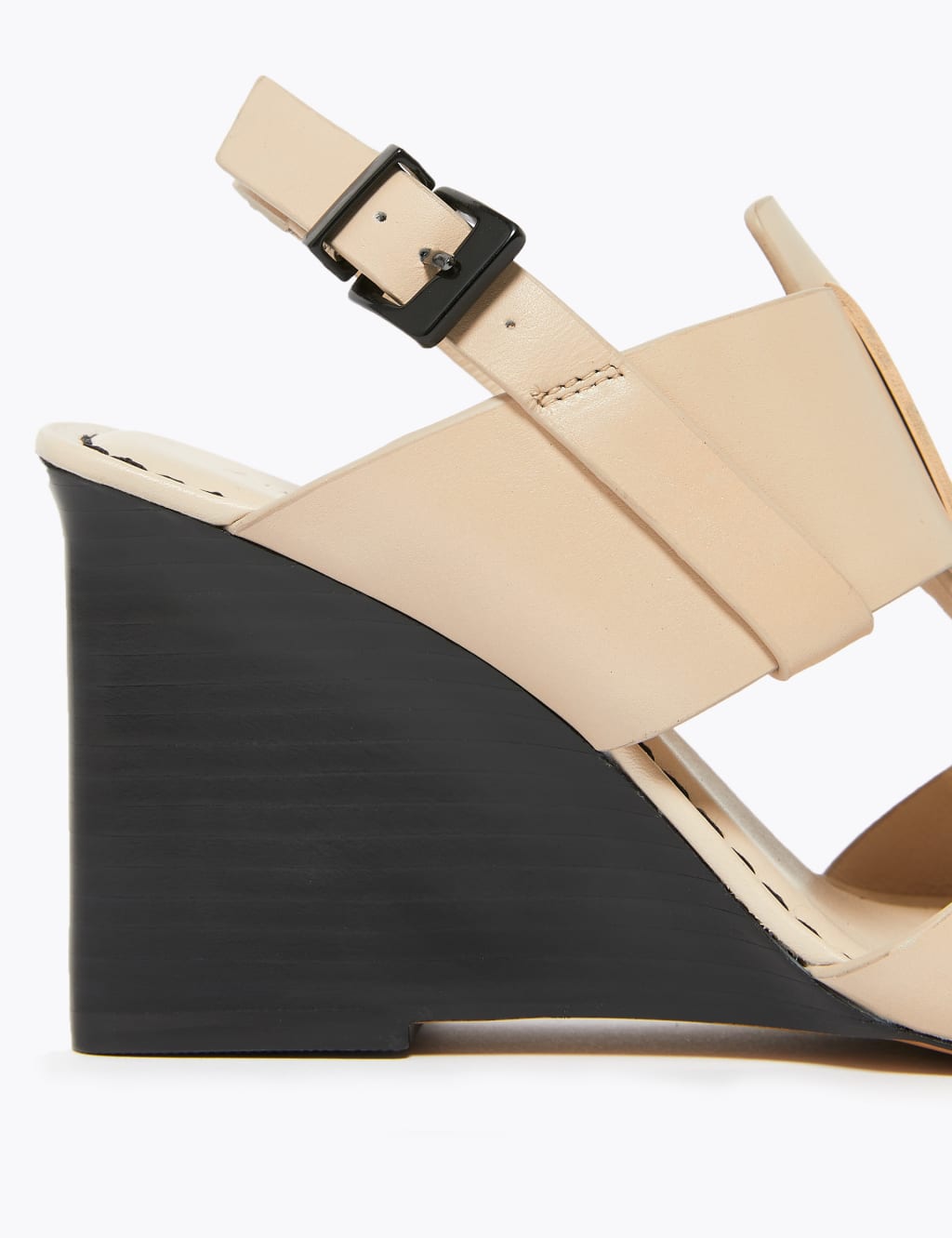 Leather Wedge Open Toe Sandals 4 of 5