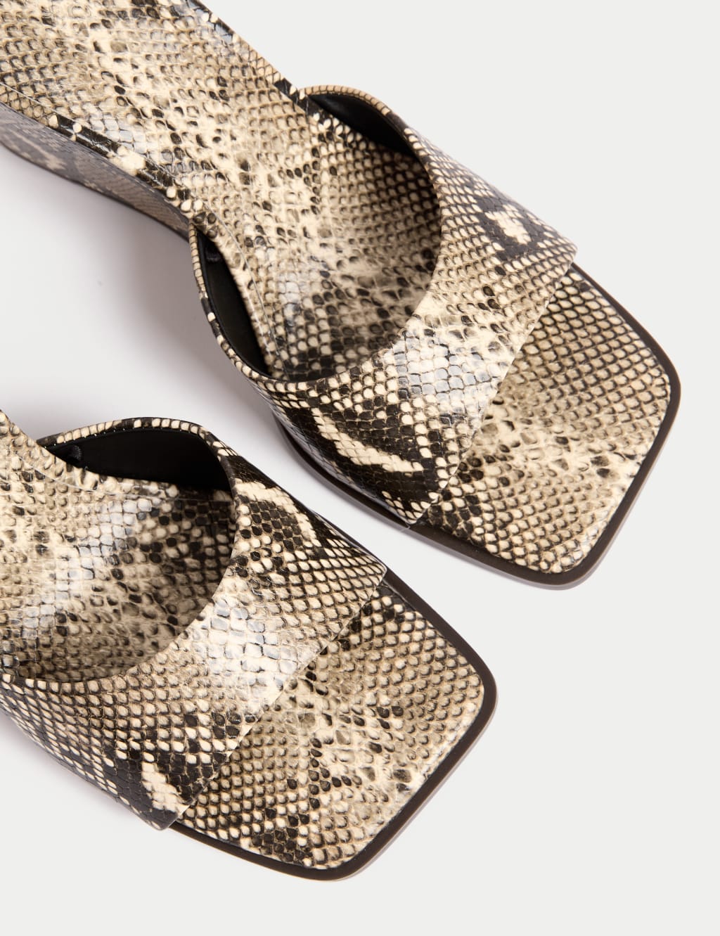 Snake Print Slip On Wedge Square Toe Mules 3 of 3