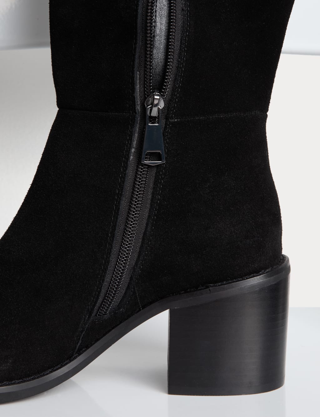 Suede Block Heel Knee High Boots M S Collection M S