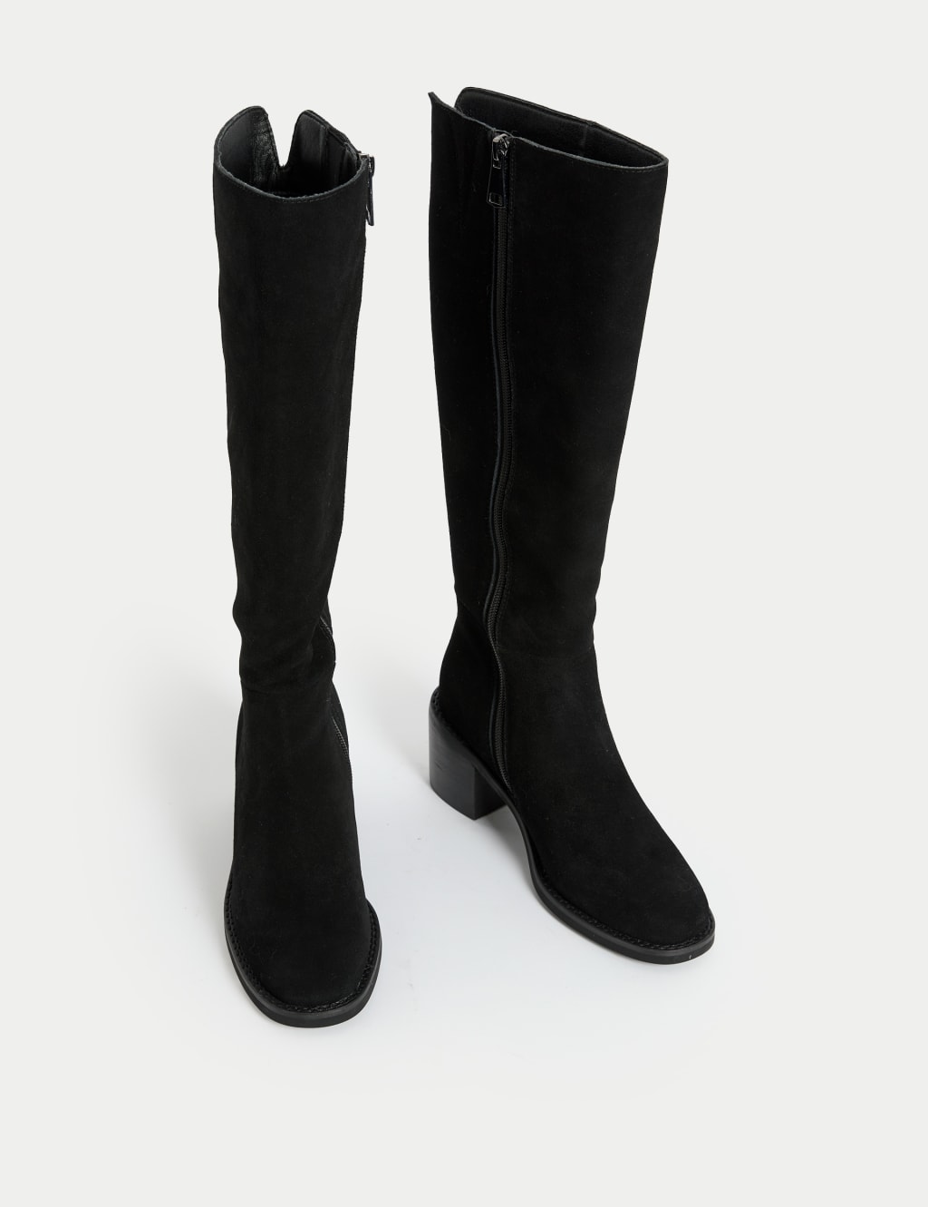 Marks and spencer black suede boots store
