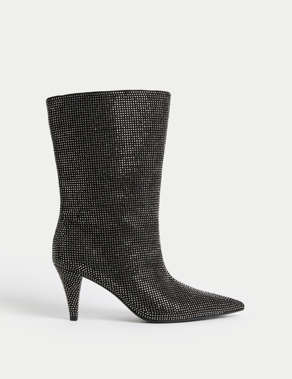 Silver kitten heel boots discount