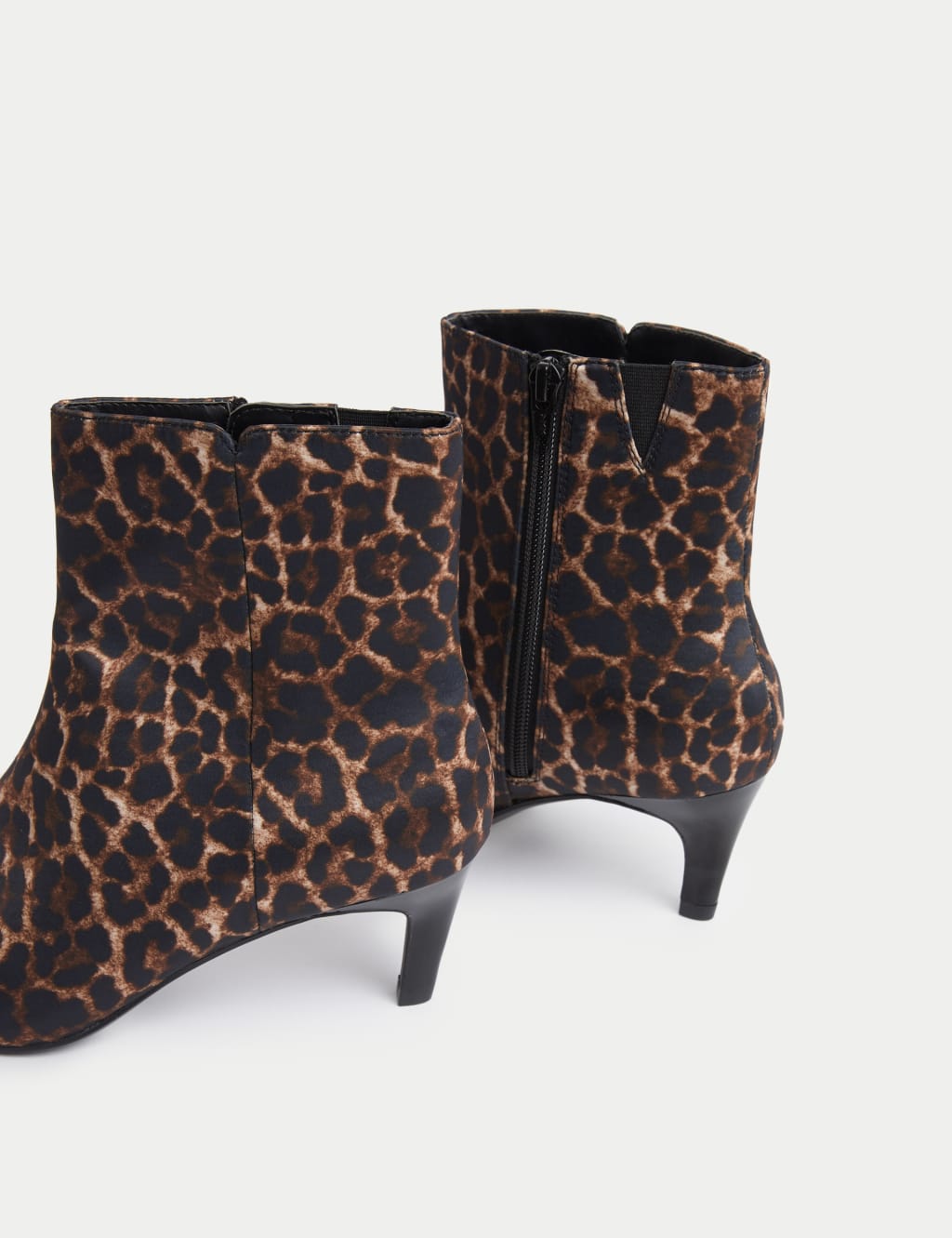 Wide Fit Leopard Print Kitten Heel Ankle Boots M S Collection M S