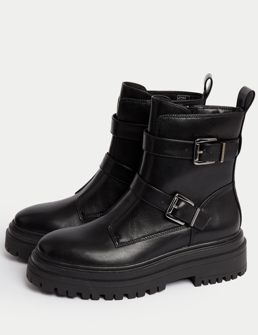 Chunky Buckle Flatform Ankle Boots M S Collection M S